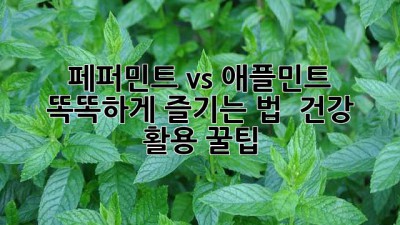 페퍼민트 vs 애플민트🌿 똑똑하게 즐기는 법 & 건강 활용 꿀팁!